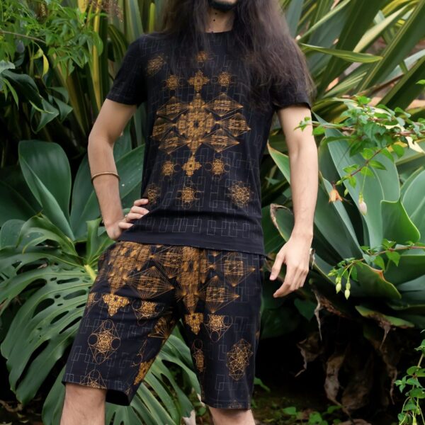 'Cosmic Elixir' , Half sleeve t-shirt, organic cotton, black